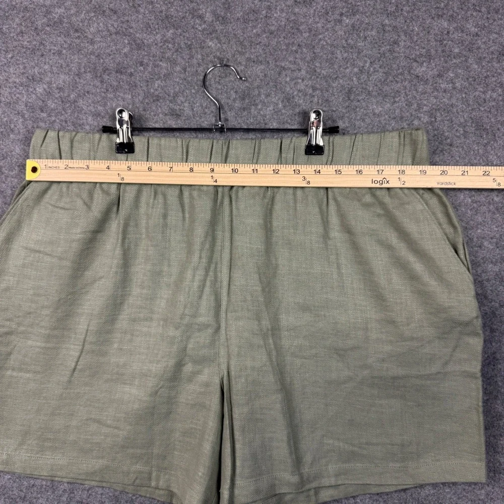Blank NYC Green Linen Blend‎ Pull On Shorts XL High Rise 5 Inch Inseam 1894390